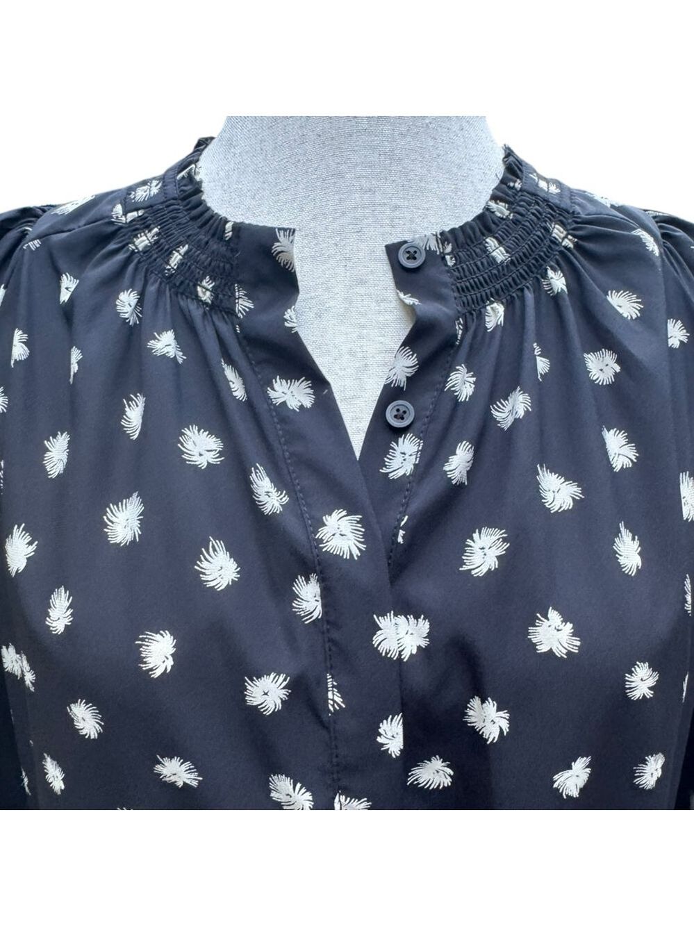 Rebecca Taylor Silk Floral Mini Dress Black White Ruffle Hem Belted Feminine 8 M - Picture 4 of 14